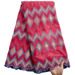 Nouveaux arrivants sec dentelle tissus africains avec beaucoup de pierres de Voile de coton <span class=keywords><strong>suisse</strong></span> lacets en <span class=keywords><strong>suisse</strong></span> 5 verges pour nigériane 2487 - Product Image 1