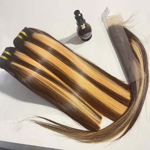 Tendance chaude Super Shiny # Paquets de cheveux bruts de couleur piano jusqu'à 100% cheveux humains d'extensions de cheveux pour femmes de montagne vietnamiennes - Product Image 2