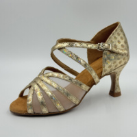 Nouvelles Chaussures de Danse Latine Dorées Brillantes 2026 pour Femmes Adultes, Semelle Souple, Chaussures de Salsa, Vente Directe Usine, Dropshipping Disponible