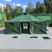 Meilleure tente Ripstop en toile vert armée, une chambre, quatre saisons, résistante à l'eau, avec poteaux en acier, garantie 2 ans, grande taille, certifiée ISO9001, pour le camping