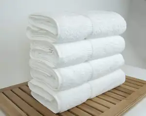环保提花标志白色便宜手游泳条纹运动 5 星级酒店中国批发棉浴巾毛巾