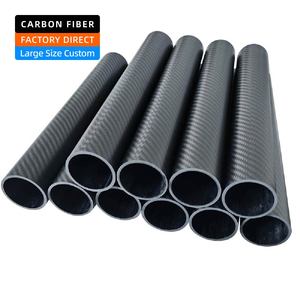 Nhà sản xuất ống sợi carbon toàn phần đường kính lớn tùy chỉnh OEM, ống sợi carbon tròn cong 3K 5000mm với gia công CNC - Product Image 1