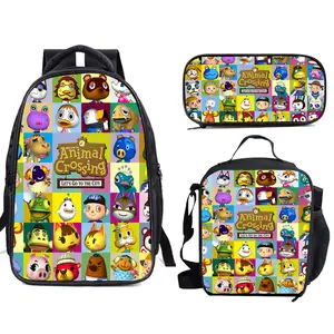 Impressão personalizada e logotipo promocional presente simpson mochila almoço saco lápis caso 3pcs set crianças escola saco