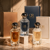Flacons de parfum carrés transparents givrés de 100 ml avec bouchon magnétique personnalisé de luxe, avec vaporisateurs et boîtes d'emballage