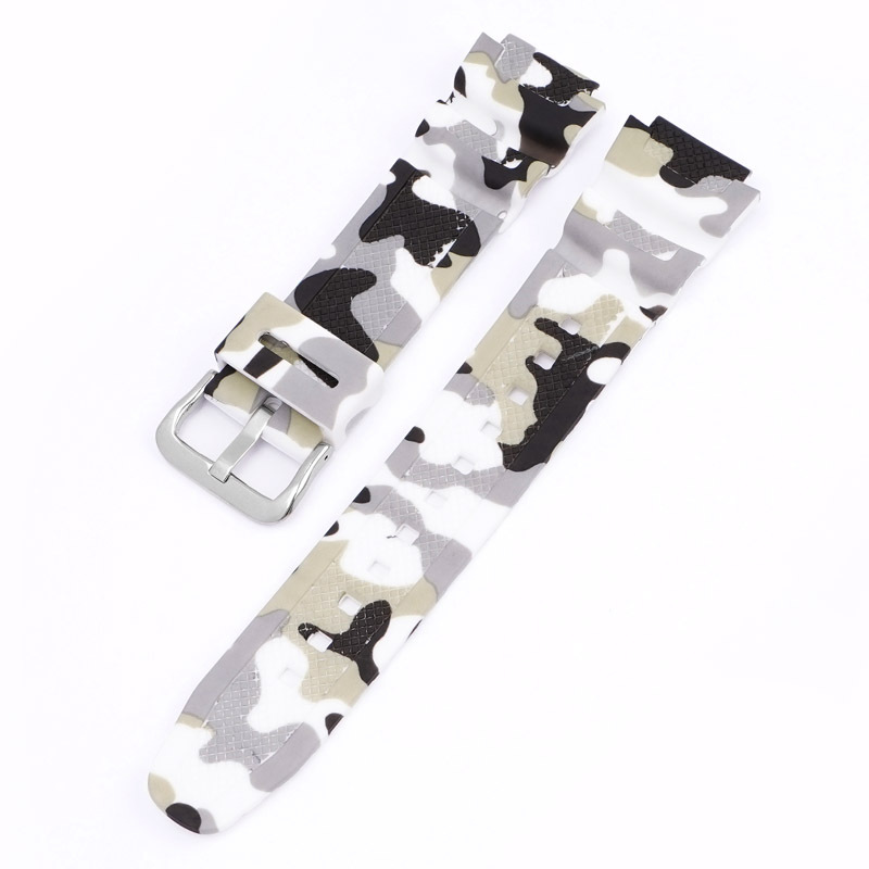 White camouflage+silver buckle