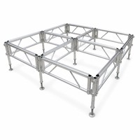 Scène mobile en aluminium robuste, plateforme portable avec escalier et rampe pour concerts en plein air, festivals, spectacles, vente en gros
