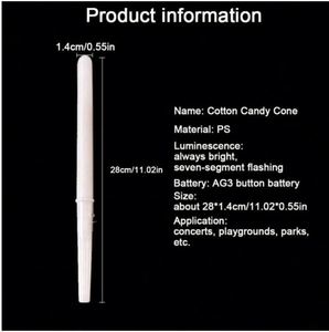 Colorful LED Glow <b>Sticks</b> & Cotton <b>Candy</b> Cones Food-grade PS Material Disposable Christmas Halloween Party Supplies - Product Image 4