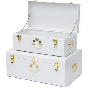 Olive Green Metal Storage Box Lockable Wooden <b>Crate</b> Style Organizer Bin with Handles for Home Office Decor - Product Image 2