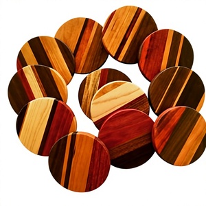 Wholesale Wooden Coasters for <b>Drinks</b> Handmade Tabletop Protective Mats for Coffee Cups Tea Mugs Glasses Restaurant Bar Kitchen - Product Image 1