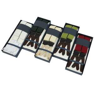 Tirantes de Cuero Genuino para Hombre, Ajustables, con 3 Clips, Convertibles en Y, con Botones, Elásticos Negros Personalizados para Boda - Product Image 4