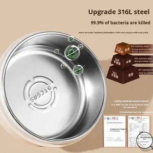 Boîte à lunch isotherme extra longue en acier inoxydable 304, chauffage électrique 24 heures, thermos <span class=keywords><strong>pour</strong></span> les travailleurs de bureau, <span class=keywords><strong>repas</strong></span> chauffants en hiver - Product Image 5