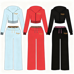 Completo Sportivo da Donna Autunno e Inverno con Logo Personalizzato Composto da Felpa con Cappuccio e Pantaloni Lunghi per Allenamento e Jogging Set da 2 Pezzi per Adulti Vendita all'Ingrosso - Product Image 2