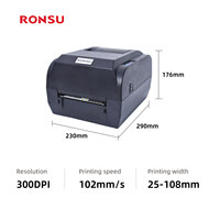 Imprimante d'étiquettes d'entretien de vêtements Ronsu, haute résolution 300dpi, largeur 110mm, impression d'étiquettes étanche et résistante aux hautes températures