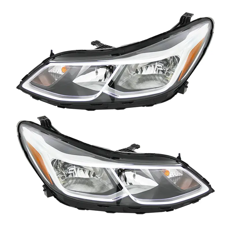 Lampu depan bergaya AS dilengkapi lampu depan bawah untuk Chevrolet Cruze 2017 12V 2016-2019 Chevy Cruze semua hitam Led Halogen dengan lampu