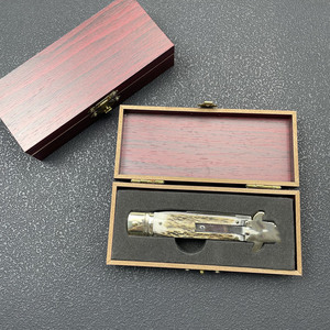 Coltello Tascabile Pieghevole Italian Mafia AKC in Acciaio D2 con Manico in Ottone e Corno Naturale, Affilato, EDC, per Sopravvivenza Outdoor, Caccia e Uso Tattico - Product Image 2