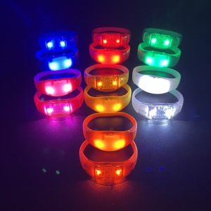 RICHSHINING <span class=keywords><strong>DMX</strong></span> uzaktan kumandalı LED bilezik konser parti için özel Logo ses aktif silikon bileklik için bts olaylar - Product Image 5