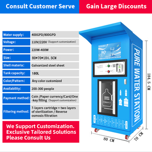 Outdoor Automatic Water Vending <strong>Machine</strong> Self-Service Coin Card One-Touch Filling Operation Vending <strong>Machine</strong> New Water Purifier - Product Image 5
