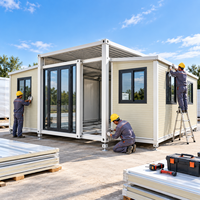 Kit Rumah Kontainer Instalasi Cepat dengan Rangka Baja Prefab Panel Lipat untuk Kantor Lapangan Hunian Rumah Mungil