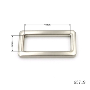 Fabrication de quincaillerie pour sacs, <span class=keywords><strong>boucle</strong></span> rectangulaire en métal de 40 mm, <span class=keywords><strong>boucle</strong></span> de sangle de sac en alliage de zinc avec finition brossée - Product Image 2