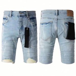 Pantalones cortos de mezclilla rectos de Hip Hop de verano para hombre gótico de alta calidad, cintura media, botón tejido de algodón, diseño de salpicaduras de pintura, venta al por mayor - Product Image 2
