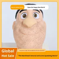Jouet anti-stress pour éclater les boutons, modèle réaliste grande tête, extracteur d'acné, éclateur de points noirs en plastique pour l'anxiété des jeunes