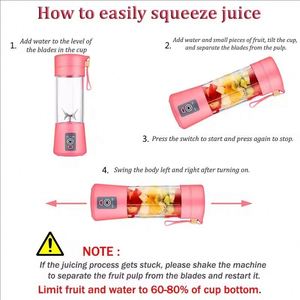 Wholesale Electric Personal Fruit Ice Smoothie 6 Blade Mini Home Usb Rechargeable Portable Juicer Blender - Product Image 2