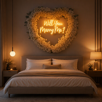 Enseigne néon murale/suspendue pour proposition romantique, luminosité 2000 Nits, pour décoration de mariage, fête ou événement