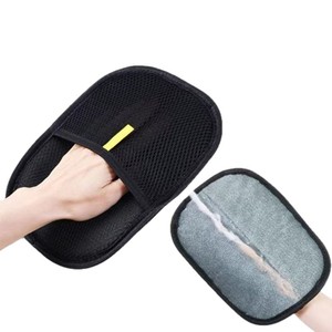 Pet Hair Removal Gloves Black Mesh Fabric Static Brush <b>For</b> Cat <b>Dog</b> Carpet <b>Sofa</b> <b>Bed</b> - Product Image 3