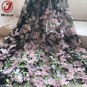 Nouvelle Mode 3d Applique Fleur De Mariée Maille Dentelle Tissu Brodé pour Mariage - Product Image 5