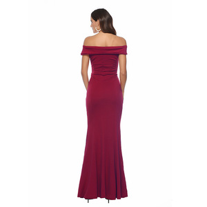 Alta calidad bastante Sexy cuello en V Slit vestido fiesta de cumpleaños boda invitado elegante señora Formal vestido largo mujeres vestidos de dama de honor - Product Image 3