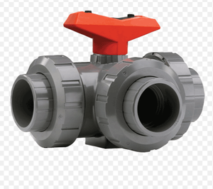 Vanne à boisseau sphérique à trois voies Premium + <span class=keywords><strong>GF</strong></span> + 343T | Matériau <span class=keywords><strong>PVC</strong></span>-<span class=keywords><strong>U</strong></span>/EPDM avec filetage RP | Solution de contrôle et de dérivation du débit de fluide industriel - Product Image 4