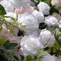 Fond de tissu d'hortensia Rose Rose pour décor de banquet de fenêtre de centre commercial de mariage pour la zone de bienvenue de la Saint-Valentin
