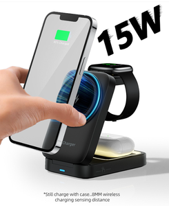 Produk tren 2025 pengisi daya nirkabel magnetik lipat 3 <span class=keywords><strong>in</strong></span> 1 untuk ponsel gadget pintar baru untuk pengisian daya multi-perangkat - Product Image 5