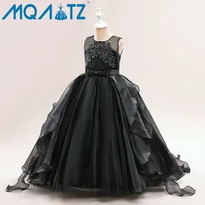 MQATZ High Quality Long Tailing Girl Wedding Dress Party Princess Dresses Kids Flower Dresses For Girls