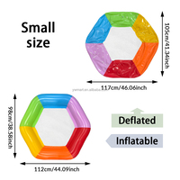 MART Nouveauté : Hamac aquatique gonflable hexagonal arc-en-ciel pour 2 personnes, idéal pour l'été, la plage et les fêtes à la piscine – Vente en gros personnalisée