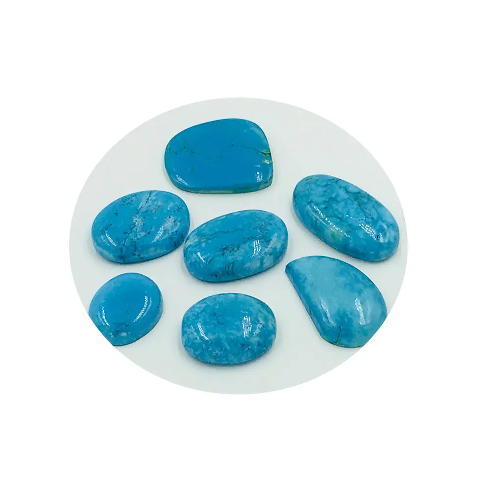 100% tinh khiết đánh bóng hình bầu dục cắt tự nhiên Turquoise đá quý cao semiprecious đá trang sức nhẫn Nhà cung cấp Ấn Độ giá rẻ giá