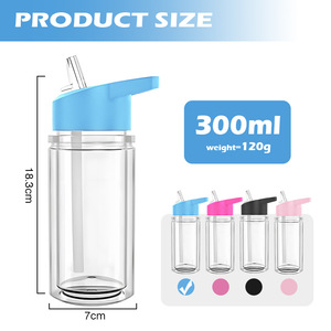 Vaso Tumbler Infantil de 10oz Tipo Globo de Nieve con Orificio Pretaladrado, de Plástico de Doble Pared, Libre de BPA, con Popote Abatible y Tapón - Product Image 3