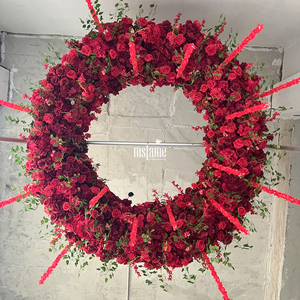 Decoración Navideña Grande para Exterior Guirnalda Colgante <span class=keywords><strong>de</strong></span> Flores Rojas para Techo Arreglos <span class=keywords><strong>de</strong></span> Flores Artificiales 3D <span class=keywords><strong>de</strong></span> Seda para Decoración <span class=keywords><strong>de</strong></span> Techo - Product Image 3