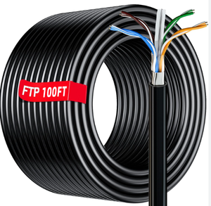 Cat6 che chắn cáp ngoài trời 23AWG FTP rắn số lượng lớn cáp mạng với dây dẫn đồng trần cmx Cat6 che chắn cáp ngoài trời - Product Image 4