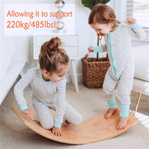 YC OEM eğitim Fitness Yoga ahşap çocuklar için ayakta denge kurulu gökkuşağı denge kurulu Wobble kurulu ahşap çift - Product Image 3
