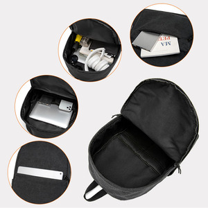 Custom Fashionable Custom School Bagpack Men Outdoor Sports Rucksack Laptop Bags <b>Black</b> Mens Canvas <b>Backpack</b> - Product Image 2