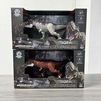 Jouet de dinosaure réaliste HTL avec sons rugissants et articulations mobiles, ensemble de découverte de dinosaures avec camion et figurine pour enfants