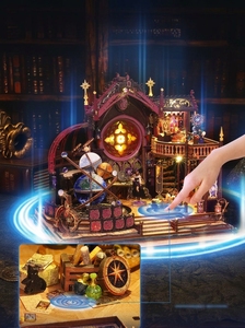 Hamaileon OEM Kit de Casa en Miniatura DIY con Logotipo Personalizado, Observatorio de Estrellas Mágico, Corte Láser 3D, Inserto para Estante de Librería Estilo Academia Oscura - Product Image 2