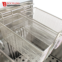 Friteuse commerciale multifonctionnelle électrique OEM à 2 cuves et 2 paniers, la plus populaire, 380 V avec chariot filtrant à huile