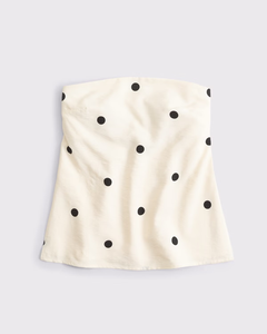 Top Tubo sin Espalda con Lazos, Estilo Vacacional Elegante Francés, Tela Suave y Fluida de LEDUO - Product Image 1
