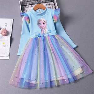 elsa dress toddler Disney Frozen Toddler/Kid Girl Elsa Gathered Waist Dress Blue Light Bl