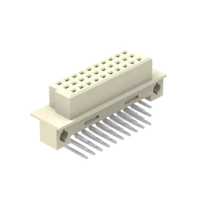 Denentech üç sıra kadın dik açı DIP altın kaplama konut yüksek mekanik kararlılık PCB DIN41612 Eurocard konektörü