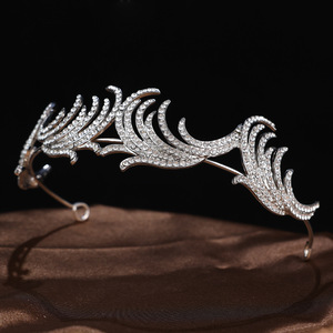 NianCan Couronne en strass européenne et américaine, simple, pour robe de princesse, fête d'anniversaire, accessoires de cheveux de <span class=keywords><strong>mariée</strong></span> - Product Image 5