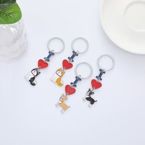Porte-clés pendentif en alliage de zinc, motif os mignon, pour clé de voiture, bijou, petit cadeau promotionnel, avec inscription 'I Love My Dog' - Product Image 1