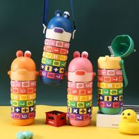 Botol Minum Anak Digital Puzzle Anti Bocor untuk Anak Laki-laki dan Perempuan, Botol Minum Anti Pecah